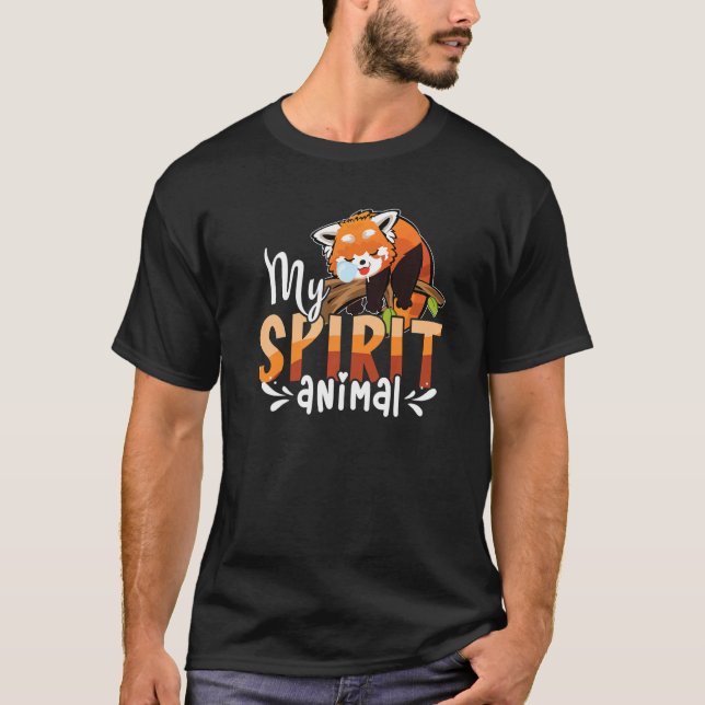 Camiseta Panda rojo animal de oso de panda (Anverso)