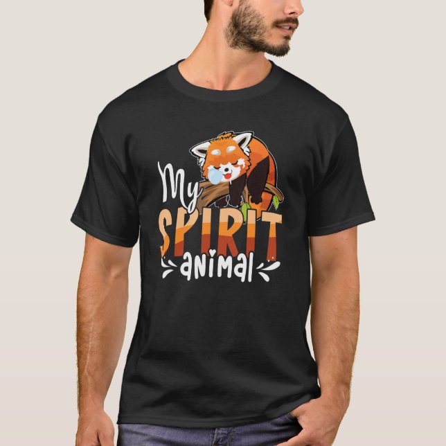 Camiseta Panda rojo animal de oso de panda (Anverso)