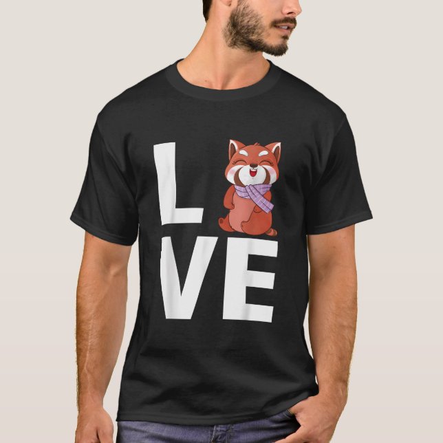 Camiseta Panda Rojo Animal Panda Rojo (Anverso)