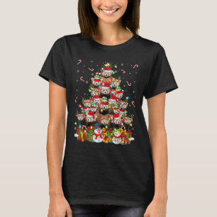 Camiseta Panda Rojo Árbol de Luces de Navidad Santa Panda R