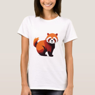 Camiseta Panda Rojo Arte Vector Animal Gráfico urbano moder
