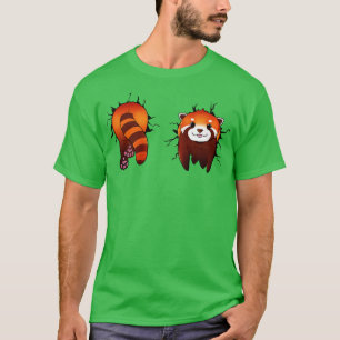 Camiseta Panda rojo atascado en la pared