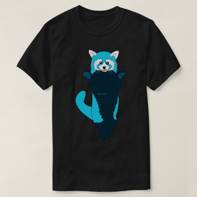 Camiseta Panda rojo azul 2 (Diseño del anverso)