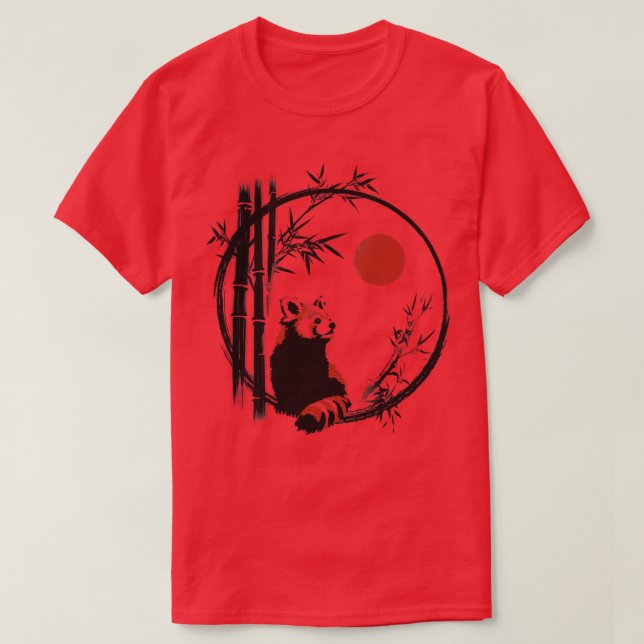 Camiseta Panda rojo bajo el sol (Diseño del anverso)