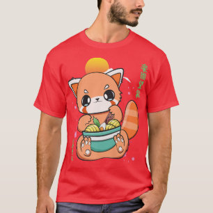 Camiseta Panda rojo chino comiendo Ramen me encanta el fide