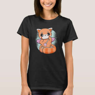 Camiseta Panda Rojo Chino Con Toy Magic Wand Cute Chibi P