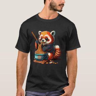 Camiseta Panda rojo come ra otaku japonés