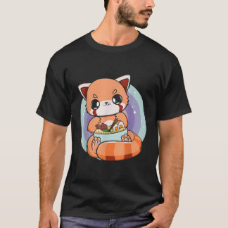 Camiseta Panda Rojo Comiendo Ra Me Encanta Ra Japonés Noodl