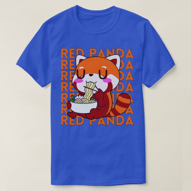 Camiseta Panda rojo comiendo Ramen 2 (Diseño del anverso)