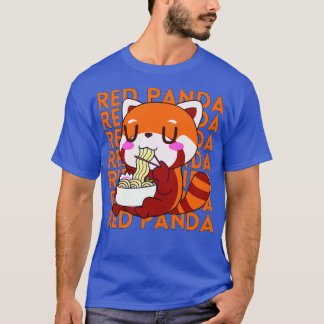 Camiseta Panda rojo comiendo Ramen 2