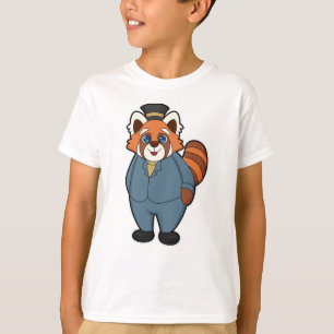 Camiseta Panda Rojo como Novio con Sombrero