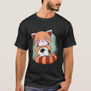 Camiseta Panda Rojo Con Anime Deportivo Del Equipo De Fútbo