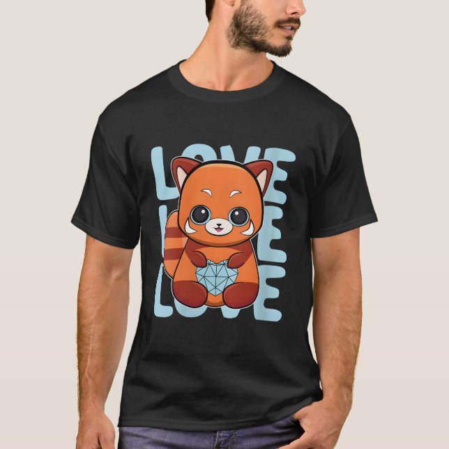 Camiseta Panda Rojo Con Día del Padre (Anverso)