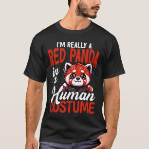 Camiseta Panda Rojo con Disfraz Humano Divertido vintage