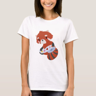 Camiseta Panda rojo con Pegatinas