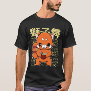 Camiseta Panda Rojo Con Ra