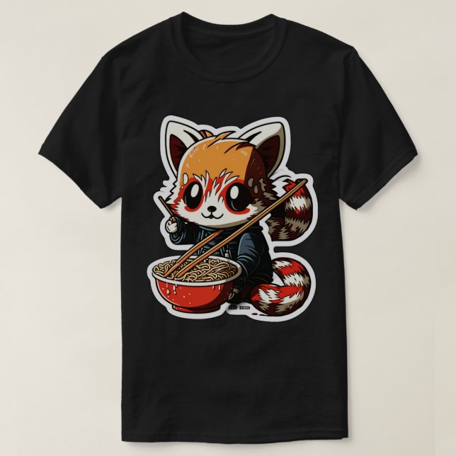 Camiseta Panda rojo curado1 (Diseño del anverso)