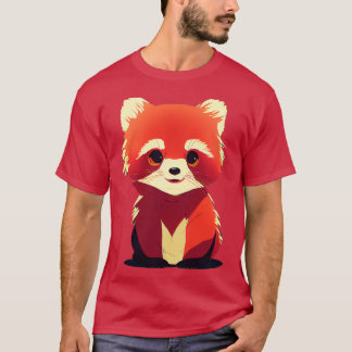 Camiseta Panda Rojo Cute 13