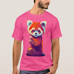 Camiseta Panda Rojo Cute 14