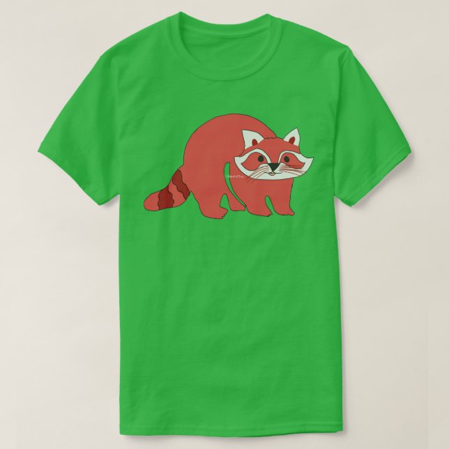 Camiseta Panda Rojo Cute 16 (Diseño del anverso)