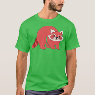Camiseta Panda Rojo Cute 16