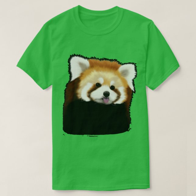 Camiseta Panda Rojo Cute 17 (Diseño del anverso)