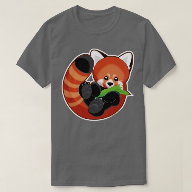 Camiseta Panda Rojo Cute 25 (Diseño del anverso)