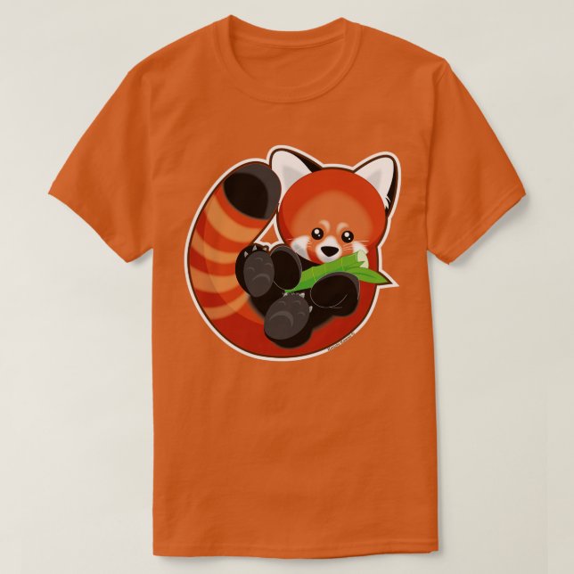 Camiseta Panda Rojo Cute 25 (Diseño del anverso)