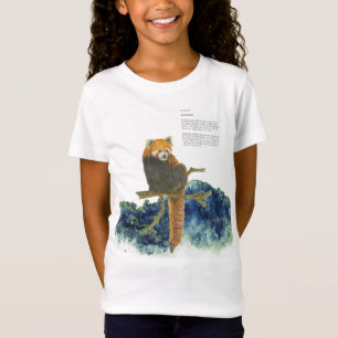 Camiseta Panda Rojo Cute Pintado A Mano