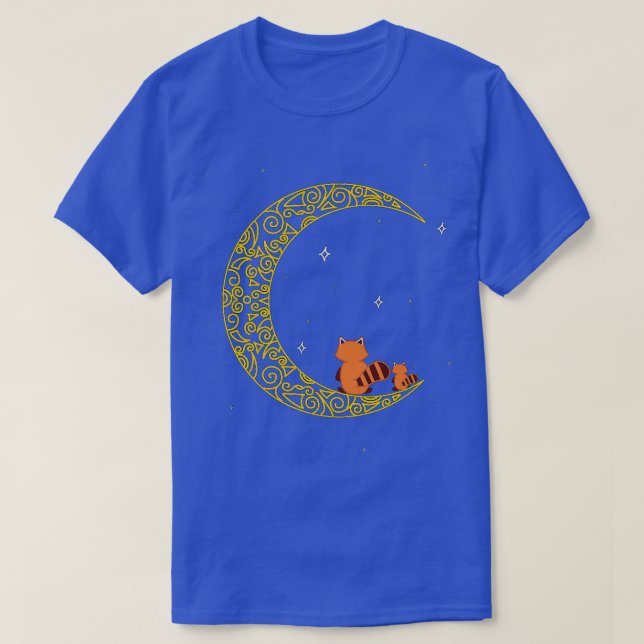Camiseta Panda rojo de luna creciente (Diseño del anverso)