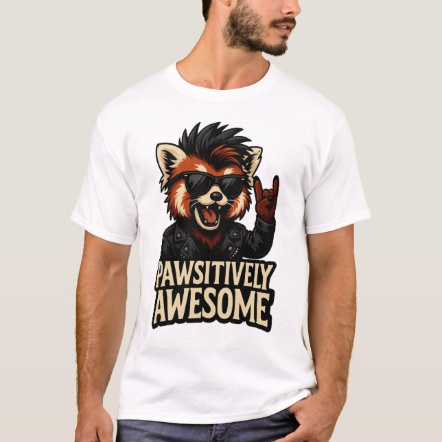 Camiseta Panda rojo de Rock-n-Roll absolutamente impresiona (Anverso)