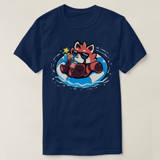 Camiseta Panda rojo de verano (Diseño del anverso)