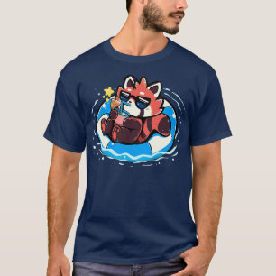 Camiseta Panda rojo de verano