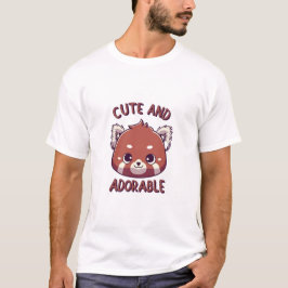 Camiseta Panda rojo dulce y adorable