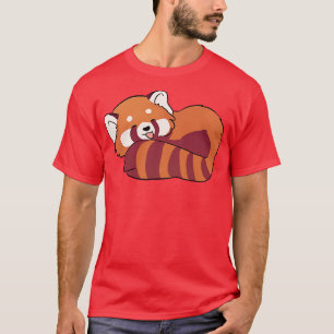 Camiseta Panda rojo durmiendo lindo ilustracion