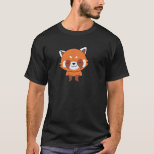 Camiseta Panda Rojo En Bolsillo De Oso Panda Rojo De Pocket
