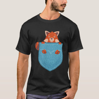 Camiseta Panda Rojo En Bolsillo Pandas Rojos Animal