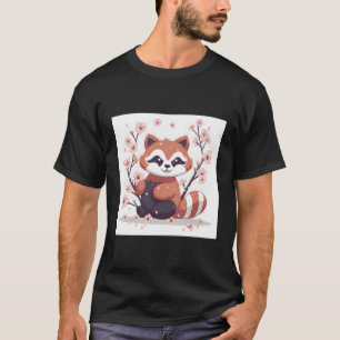 Camiseta Panda Rojo En Cherry Blossom Garden Lovely Image