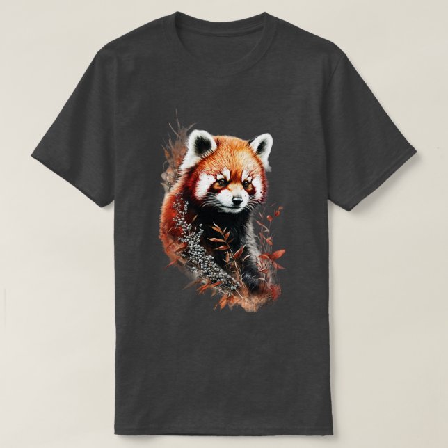 Camiseta Panda rojo en contemplación (Diseño del anverso)