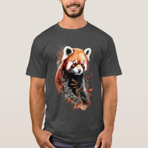 Camiseta Panda rojo en contemplación