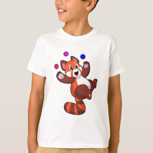 Camiseta Panda rojo en el Circo de Juggle. PNG