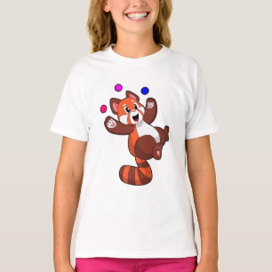 Camiseta Panda rojo en el Circo de Juggle. PNG