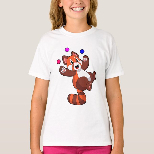 Camiseta Panda rojo en el Circo de Juggle. PNG (Anverso)