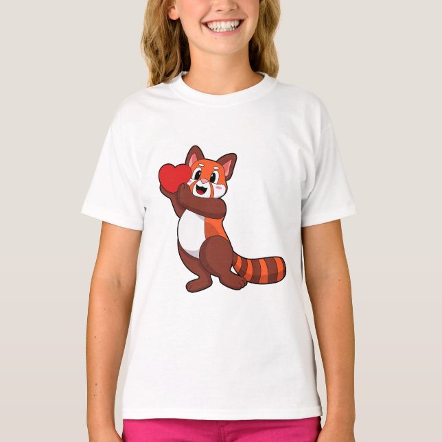 Camiseta Panda rojo en Love with Heart.PNG (Anverso)