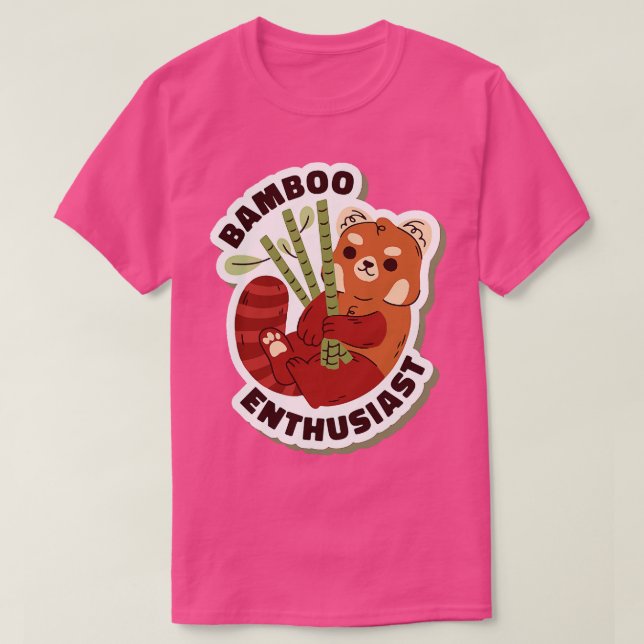 Camiseta Panda rojo entusiasta bambú (Diseño del anverso)