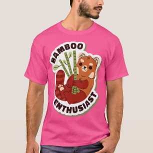 Camiseta Panda rojo entusiasta bambú