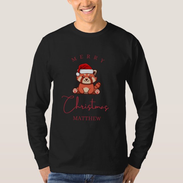 Camiseta Panda Rojo: Feliz Navidad Matthew (Anverso)
