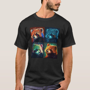 Camiseta Panda Rojo Ilustracion Pop Colorful Animal Women