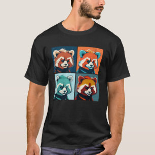 Camiseta Panda Rojo Ilustracion Pop Colorful Animal Women