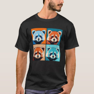 Camiseta Panda Rojo Ilustracion Pop Colorful Animal Women